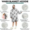 thumbnail image 5 of Wearable Oversized Blanket,White Floral Skull Pattern Wearable Blanket Hoodie for Adults,Cozy Hooded Blankets with Super Pockets,Super Warm Fuzzy Pullover for Women & Men, 5 of 6