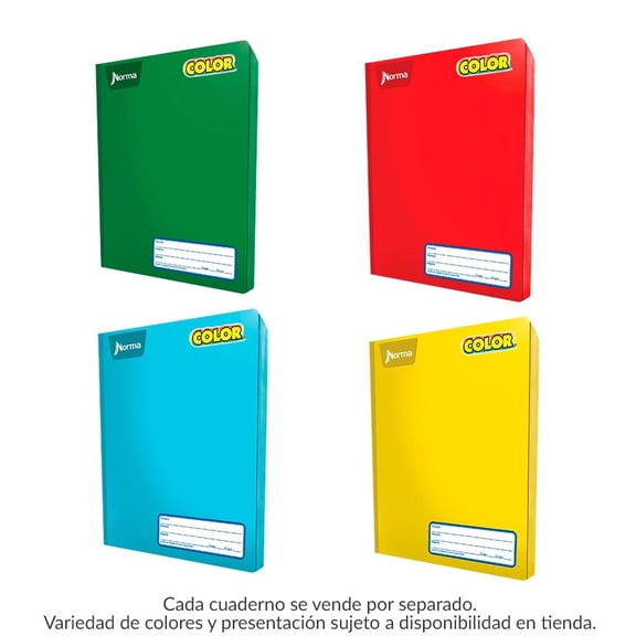 Cuaderno profesional Norma Color cosido raya 100 hojas varios colores 1pieza