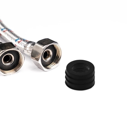 Luxshiny 24Pcs Black Rubber Flat Washer Kit for Faucet Plumbing with Strong Elasticity and Heat Resistance