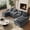 Grey, variant on Rophefx 134" Modular Sectional Sofa for Living Room,Oversized Couch with Chaise Lounge,U-Shaped Cloud Couch with Storage Console and USB Port,Shining White