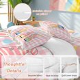 thumbnail image 4 of Easter Gnome Queen Size Comforter Set, Cute Gnomes Colorful Eggs Rabbits Pink Buffalo Plaid Bedding for All Seasons, 4 Pcs Bed Set, 1Quiltcover (90"x92") ,1Sheet(94"x116"), 2Pillowcases (30"x20"), 4 of 9