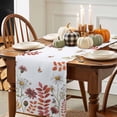 thumbnail image 3 of White Daisy Table Runner, Autumn Thanksgiving Kitchen Dining Table Decoration for Home Party Decor 13x60 Inches, 3 of 9
