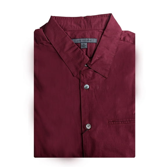 John Varavtos Cranberry Cotton Long Sleeve Button Down Shirt Size L