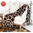thumbnail image 1 of Home Must Haves Ultra Soft Micro Plush Flannel Blanket Luxurious Flannel Fur All Season Premium Bed Blanket (Queen 80"x80", Giraffe Skin Print), 1 of 4