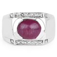 thumbnail image 3 of HauteFacets QR5047R-BRP-8 4.44 Carat Genuine Ruby & White Topaz Brass Ring, 3 of 3