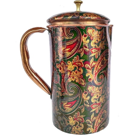 

Rastogi Handicrafts Pure Copper Jug Screen Printed pitcher