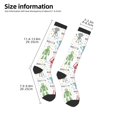 thumbnail image 2 of Knee High Socks for Women Men Athletic - Colorful robot Thigh-High Black Sole Comfort Breathable Long Socks for Casual Travel Running, 2 of 7