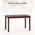thumbnail image 3 of Gymax 48'' Wooden Dining Table for 4 People w/ Rubber Wood Legs Rectangular Table Cherry, 3 of 10