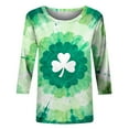 thumbnail image 4 of HOMBOM St.Patricks Day Shirts for Women Irish Graphic Tees Spring Green Casual Crewneck Animals Print 3/4 Sleeve Womens Tshirts, 4 of 5