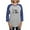 Heather/Blue, variant on - Psi Upsilon Flag Long Sleeve T Shirt - Womens Baseball Tee