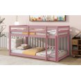 thumbnail image 6 of Twin Over Twin Floor Bunk Bed,Pink Lower Height Design Provides, 6 of 9