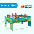 thumbnail image 3 of Gymax 80PCS Kids Wooden Train Activity Playset w/ Solid Wood Tracks Detachable, 3 of 9