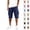 #01 Navy, variant on 3/4 Cargo Capri Shorts for Men Lightweight Elastic Drawstring Waist Bottoms Multi Pocket Below Knee Outdoor Trousers, #01 Purple, XXL