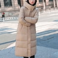 thumbnail image 3 of Patlollav Womens Down Jacket Loose Hooded Knee-Length Extended Thickened Cotton Coat, 3 of 6