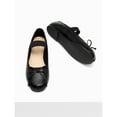 thumbnail image 3 of Women’s Satin Ballerina Bow Knot Ballet Flats With Elastic Strap, 3 of 8