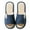 Navy, variant on XIMIN House Use Cotton Linen Slippers Striped Shoes for Women Men Household Slippers Indoor Casual Shoes Home Slide with Cute Print Non-slip Slippers