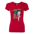 thumbnail image 2 of Wild Bobby Betty Boop America Land of the Free Home of the Brave Betty Boop Womens Slim Fit Junior Tee, Red, XX-Large, 2 of 5