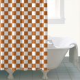 thumbnail image 4 of Orange and White Checkerboard Pattern Shower Curtain 72"x72" ,Bathroom Decorative Shower Curtains Set with 12 Hooks,Modern Waterproof Washable Shower Curtain, 4 of 6