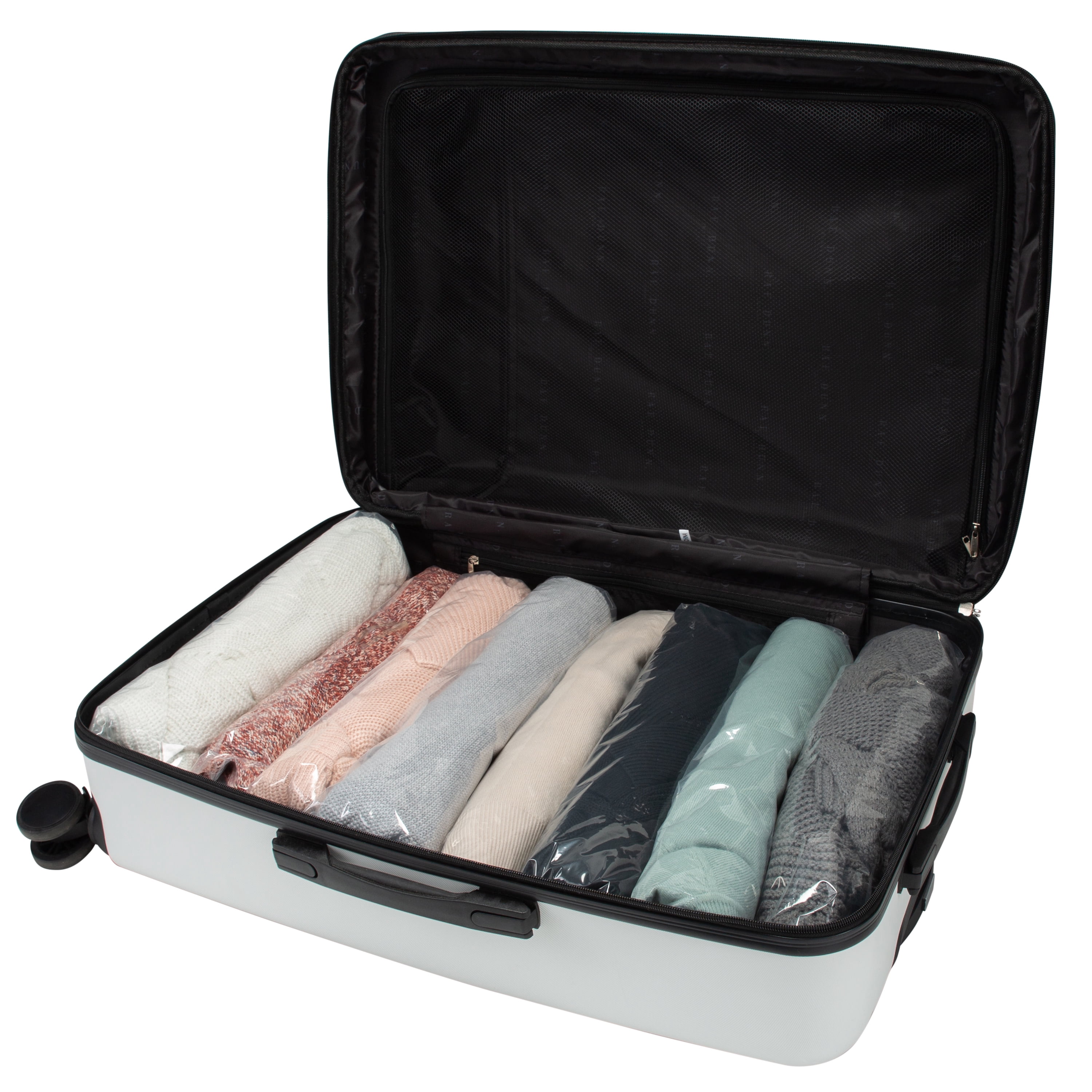 G-Force Deluxe 8 Piece Roll & Pack Compression Bags in Clear