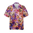 thumbnail image 3 of Camisa hawaiana con estampado 3D de perro y pizza divertida para hombre, camisas de verano con solapa, blusas de manga corta a la moda, blusas de gran tamaño con botones, 3 of 5