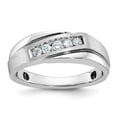 thumbnail image 1 of Diamond2Deal 14K White Gold with Black Rhod Men's 1/4 cttw Lab Grown Diamond Ring Size 10, 1 of 6