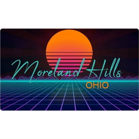 

Moreland Hills Ohio 4 X 2.25-Inch Fridge Magnet Retro Neon Design