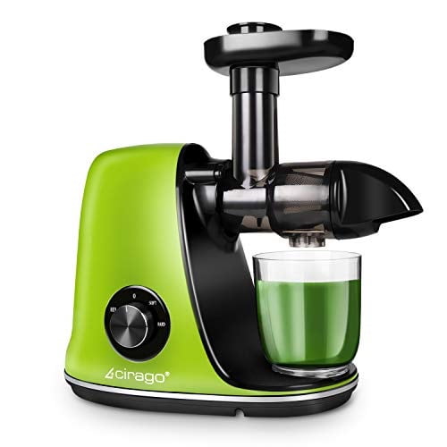CIRAGO Juicer Machines Cold Press Juicer for Vegetables and Fruits Quiet Motor Slow Masticating Juicer Extractor Two Speed Adjustment Easy to Clean BPA-Free 