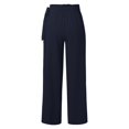 thumbnail image 6 of Women's Wide Leg Casual Pants Summer High Waist Side Tie Knot Lightweight Loose Flowy Beach Trousers With Pockets Women Pants Casual plus Size plus Size Pants for Women A Women Pants Track Pants Wide, 6 of 6
