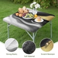 thumbnail image 4 of Black Marble Gold Wave Pattern Square Fitted Tablecloth with Elastic Edge,Square Table Cover,Washable Elastic Table Cover for Home Kitchen Party Decor 34"x34", 4 of 6