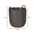 thumbnail image 3 of happimess Laurel 19.49" Bohemian Hand-Woven Abaca Hamper Basket with Handles, Black, BSK1003C, 3 of 5