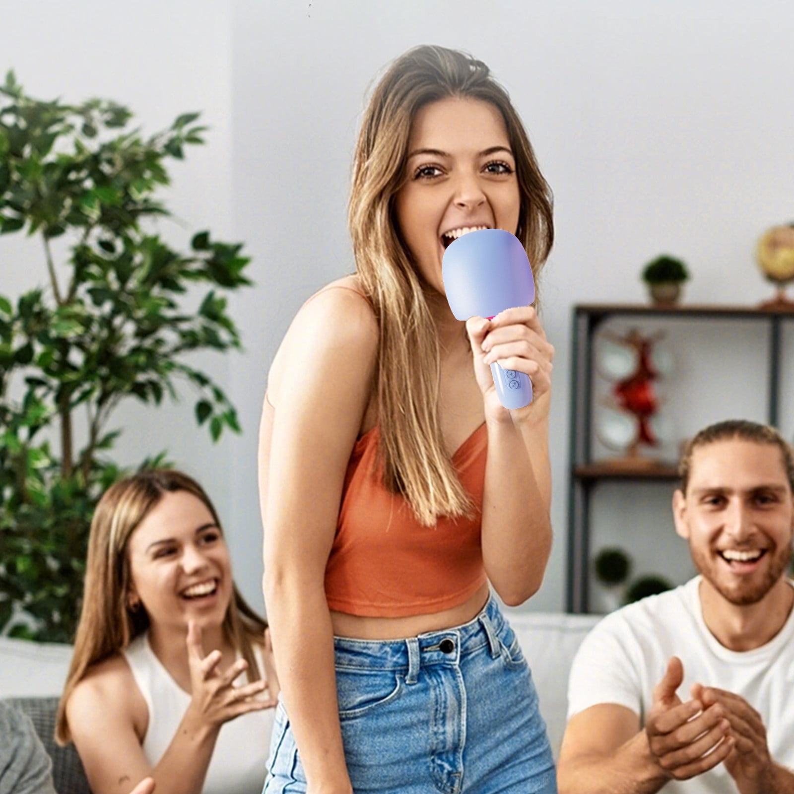 PUREKKI All-in-One Bluetooth Karaoke Microphone with Built-in Speaker, Wireless Connectivity, and Long Battery Life for Singing Fun