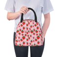thumbnail image 6 of Fotbe Hand Drawn Strawberry Pattern Lunch Bag, Insulated Lunch Box, Small Leakproof Cooler Food Lunch Containers Reusable High Capacity Lunch Tote Bags for Work, Travel, Outdoor, 6 of 6