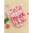 thumbnail image 3 of BemeyourBBs Baby Girls Romper, Fly Sleeve Crew Neck Bows Boots Print Bodysuit, 3 of 9