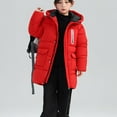 thumbnail image 2 of KAUOD Boys Long Winter Coats Waterproof Padded Hooded Puffer Jackets Kids Quilted Snap Buttons Insulated down Outwear, 2 of 9