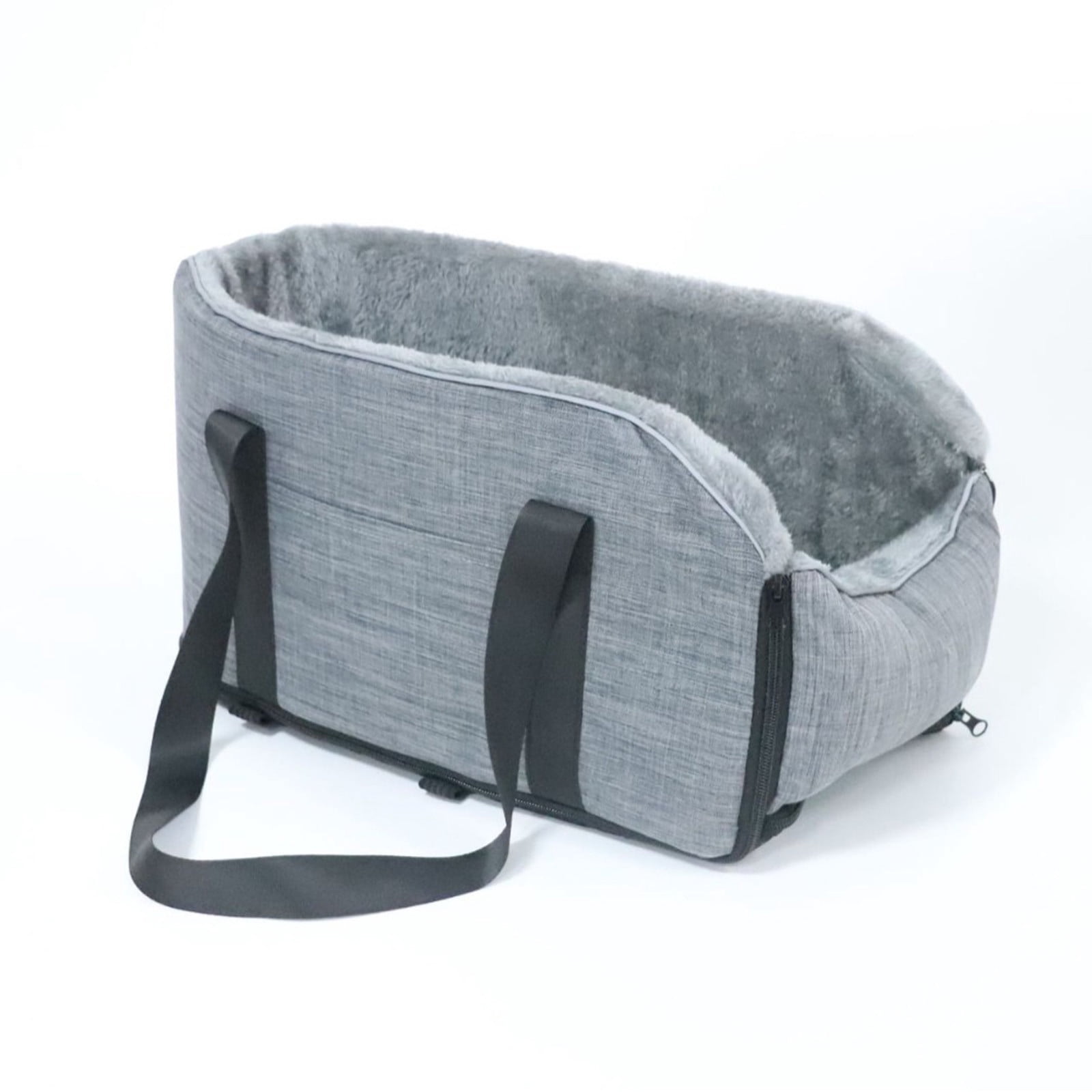 onlyliua Portable Pet Car Seat For Cats And Small Dogs Detachable Center Console Carrier Padded Cushion Safety Strap Carry Handle Breathable Mesh Removable Washable Liner Secure Travel Car Seat For