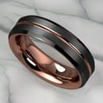 thumbnail image 7 of Tungsten Rings for Men Wedding Bands for Him 6mm Black Brushed Rose Gold, 7 of 7