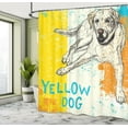 thumbnail image 5 of Ambesonne Animal Shower Curtain, Grunge Sketch Dog Art, 69"Wx84"L, Yellow Beige Blue, 5 of 5