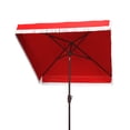 thumbnail image 4 of SAFAVIEH Milan Fringe 7.5' Market Crank Square Umbrella, Red, 4 of 6