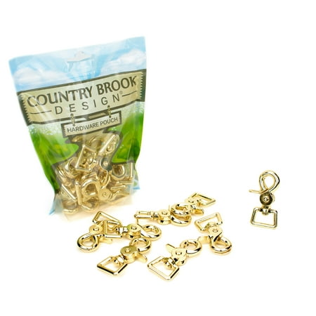 

25 - Country Brook Design® 3/4 inch Brass Plated Trigger Swivel Snap Hooks
