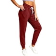 thumbnail image 6 of Mifsaly Jogger Pants for Women Drawstring Elastic Waist Tapered Joggers Breathable Slim Fit Running Exercise Outdoor Athletic Bottoms with Pockets Wine,L, 6 of 9