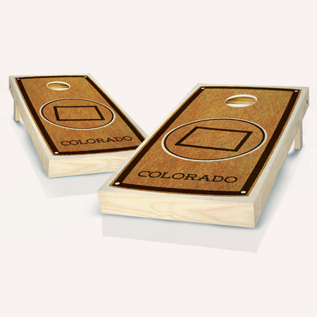 Skip's Garage Colorado State Solid Wood Cornhole Board Set