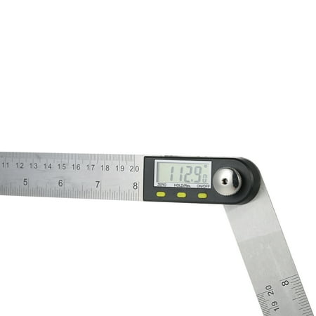 0-200mm/8 inches Stainless Steel Digital Protractor Angle Finder Ruler with Reversible Reading Hold Function