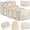 Beige, variant on 8 Piece Packing Cubes for Luggage, Black Striped Travel Organizers Set with Handles, Lightweight Polyester Suitcase Accessories for Clothes and Toiletries
