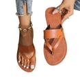 thumbnail image 4 of OKBOP Open Toe flat sandals for women flat T-Bar Slide Flat Arch Flat Heel Arch Support Flatform flat sandals for women, 4 of 5