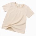 thumbnail image 2 of TOWED22 Toddler Cotton T-Shirt Short Sleeve Cute Graphic Shirt for Kids Girls Boys Tees(Beige,2-3 Y), 2 of 4