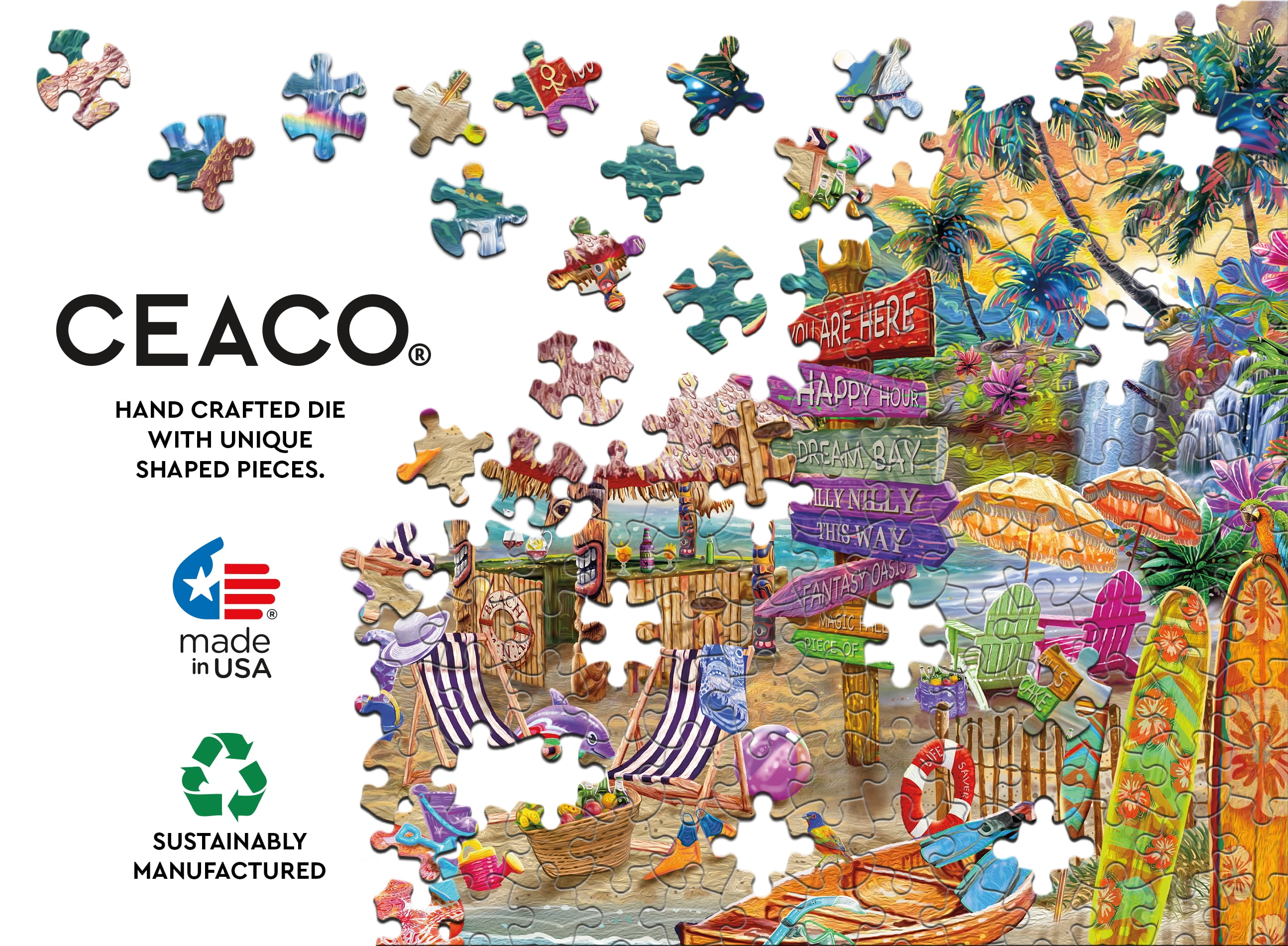 Ceaco - Ocean Magic - Steve Sundram - Oasis Fantasy - 1000pc Piece Interlocking Jigsaw Puzzle