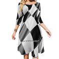thumbnail image 1 of Hand Drawn Mix Letters Seamless Pattern Dark Square Neck Dress Back Lacing Backless Dress Elegant Beach Party Dress Korean, 1 of 5