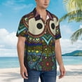 thumbnail image 5 of Kll Men'S Hawaiian Shirt Short Sleeve Button Down Beach Shirts-Boho Owl, 5 of 8