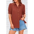 thumbnail image 2 of Camisa PRETTYGARDEN para mujer, cuello en V, cuello en V, manga corta, 2 of 6