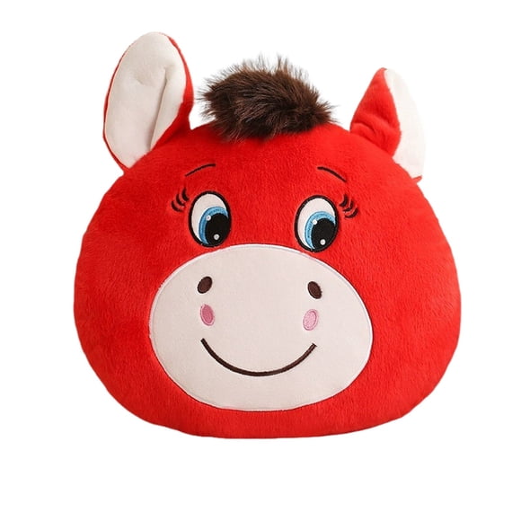 Yhmxh Year Of 2026 13.8in Funny Smiling/Crying Horse Throw Pillow Chinese Lunar Year Ornament For Home Store Tabletop Decor